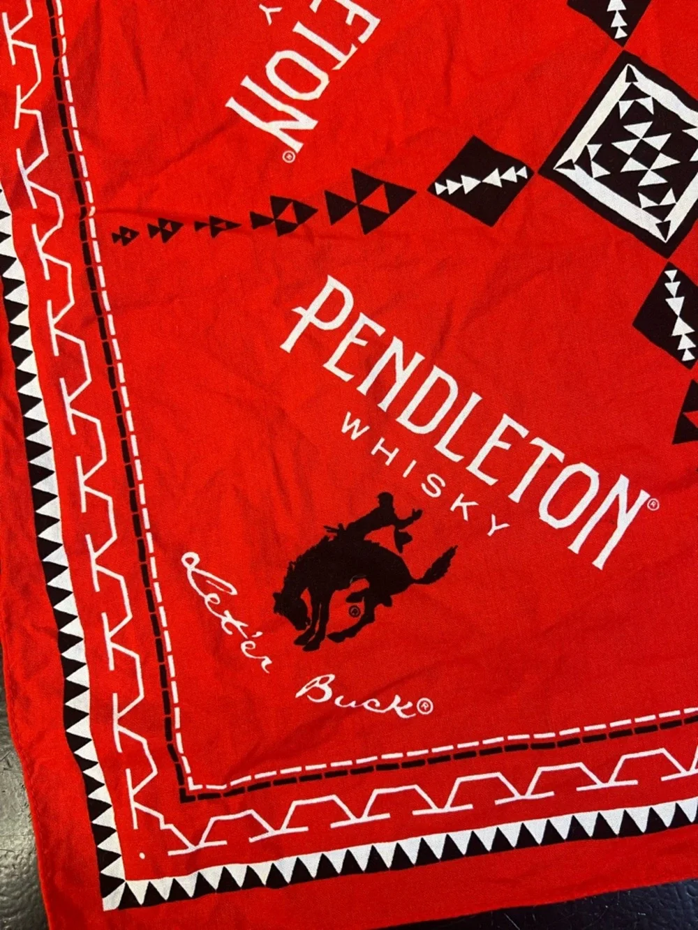 PENDLETON‎ WHISKY Bandanas Scarves PBR Rodeo RED Bucking Bronco